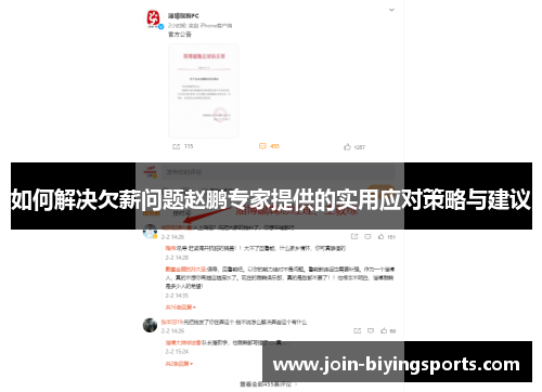 如何解决欠薪问题赵鹏专家提供的实用应对策略与建议