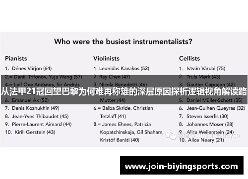 从法甲21冠回望巴黎为何难再称雄的深层原因探析逻辑视角解读路 从法甲21冠回望巴黎为何难再称雄的深层原因探析逻辑视角解读路